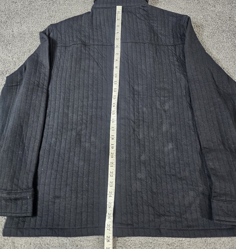 Men's Shirt Jacket L Black Long Sleeve Goodfellow Snap Button and Pocket Fleece - Picture 4 of 12
