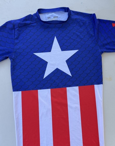 Under Armour Marvel Captain America Kompressionsshirt - Herren Medium (M) - Bild 15 von 15