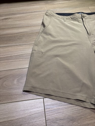 Da Hui Board Shorts Mens 38 Tan Lightweight Stretch Flat Front Surf Swim Pockets - Picture 3 of 9