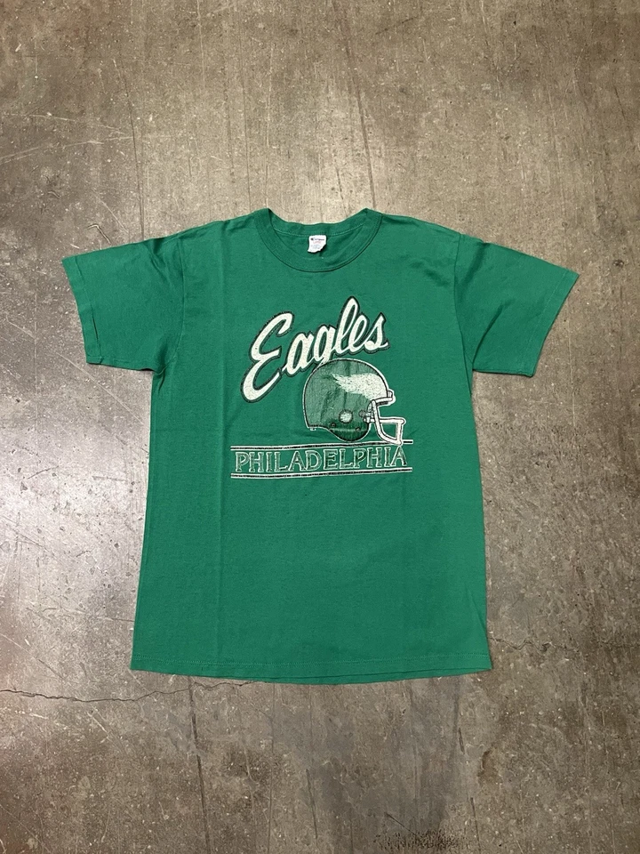 Camisa Philadelphia Eagles Campeón Años 80 Puntada Única EE. UU. Grande Foto 2 de 4
