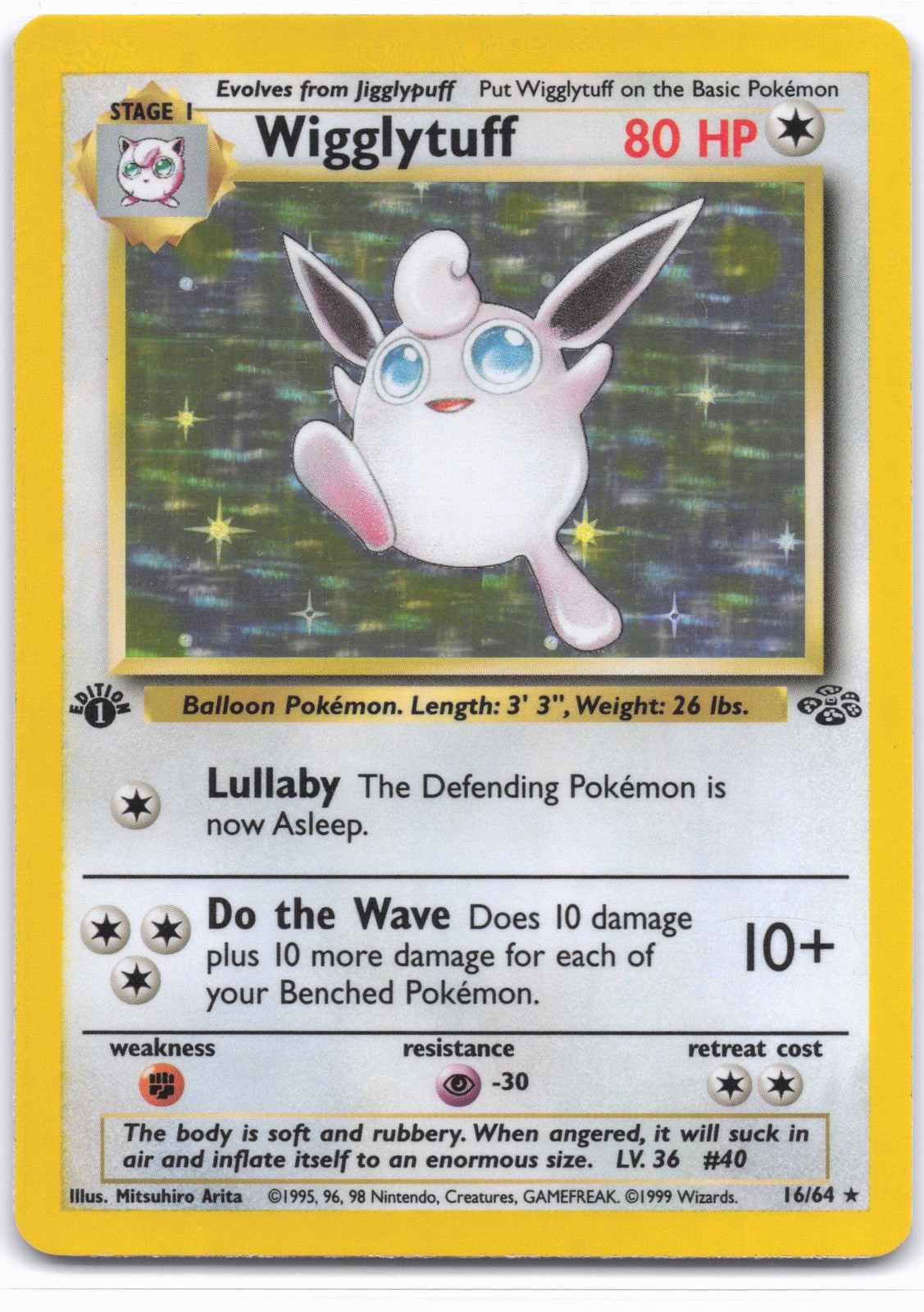 Jungle #16/64 Wigglytuff holo 1st edition LP