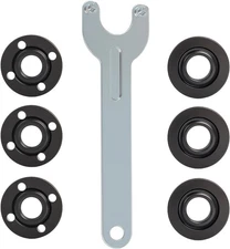 7PCS Angle Grinder Nut and Wrench Kit 5/8-11 Flange Lock Black,steel 