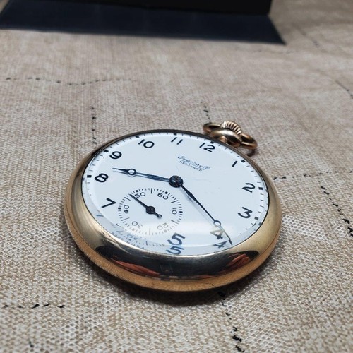 VINTAGE 1893-1894 INGERSOLL GOLD FILLED 7 JEWELS * POCKET WATCH * RUNS * - Picture 5 of 10