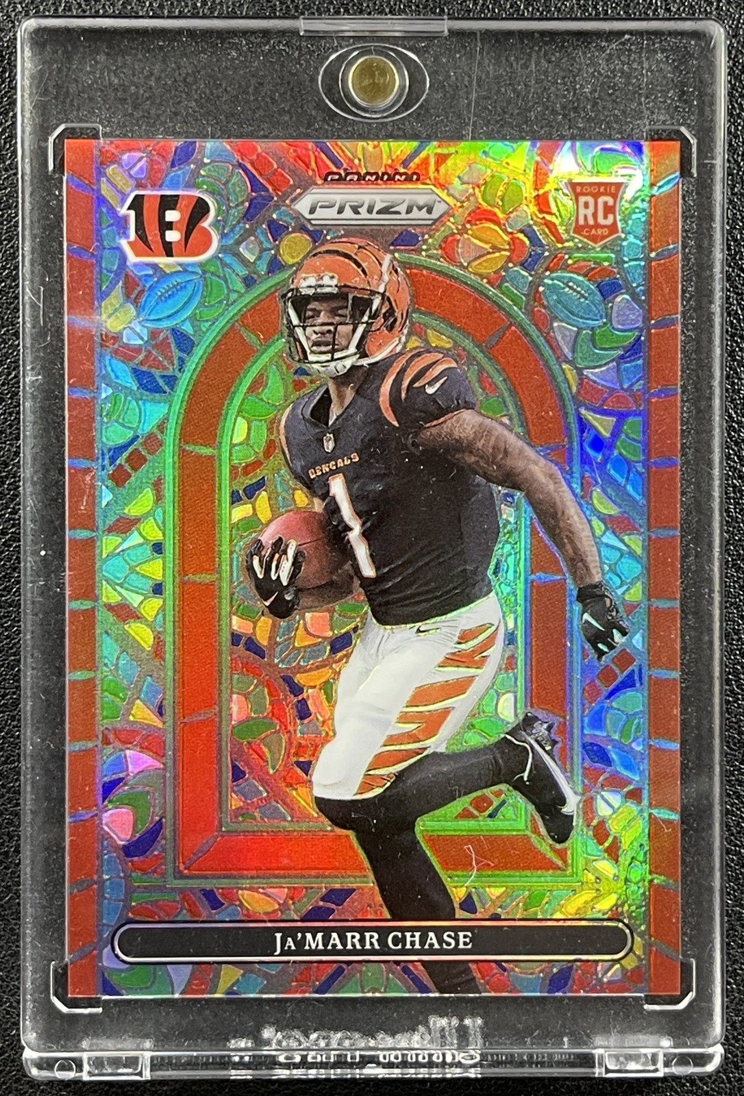 JA'MARR CHASE 2021 PANINI PRIZM #SG-7 ROOKIE STAINED GLASS RC BENGALS SP