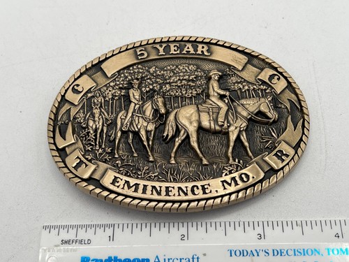 Vintage ADM CCTR Cross Country Trail Ride Eminence, MO 5 Jahre Messing Gürtelschnalle