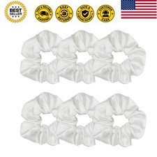 6 Pcs Satin Scrunchies - Soft Hair Ties, Ponytail Holders, Hair Bands, Hair A...