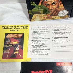 Desert Commander (Nintendo, NES 1989) Complete In Box  CIB Great Shape