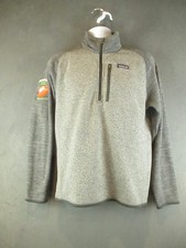 Patagonia Sweater Mens Medium Gray Better Sweater 1/4 Zip Pullover Embroidered