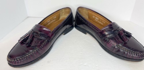 Bass Grammer Burgundy Leather Tassel Loafers Men’s 10.5 D - Picture 3 of 19