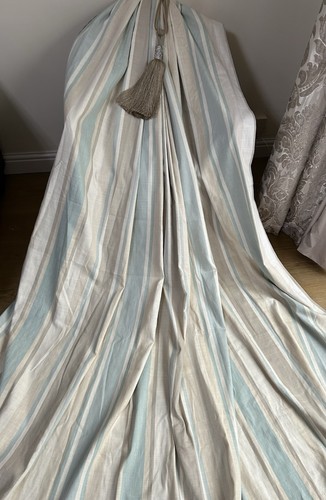 LOVELY LAURA ASHLEY AWNING STRIPE CURTAINS - Picture 8 of 13