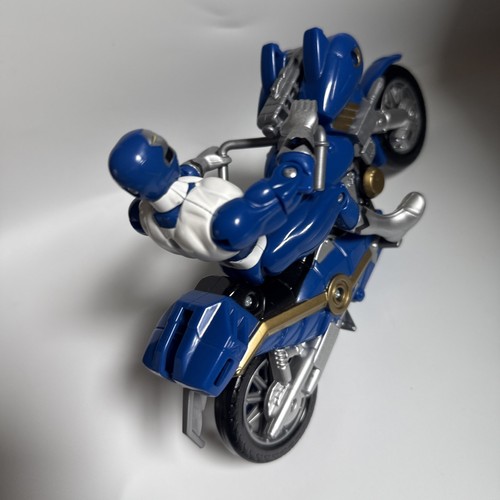 1998 Bandai Power Rangers Lost Galaxy Blue Astro Motorcycle And Power Ranger - Foto 6 di 12
