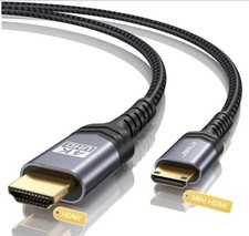 MINI HDMI TO HDMI 4K 60Hz 10 FT Braided Nylon High Speed HDMI 2.0 Cable