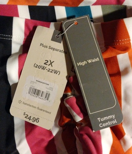 Terra & Sky Women's Plus Swimsuit Bottom High Waist Sz 2X(20-22) Tummy Control  - Bild 6 von 6