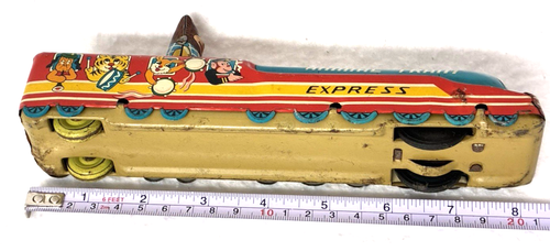 VINTAGE ANIMAL TRAIN EXPRESS TIN FRICTION TOY,WORKING,8.5"LONG,JAPAN,PROP,GIFT:) - Picture 3 of 7