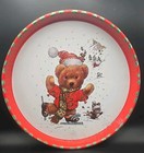 Giftco Metal Christmas Serving Tray, Ice Skating Bear, Giordano Giftco 1992, Tin