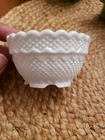 Vintage Fenton Fairy Lamp Diamond Point White Milk Glass Candle Holder Bas Only