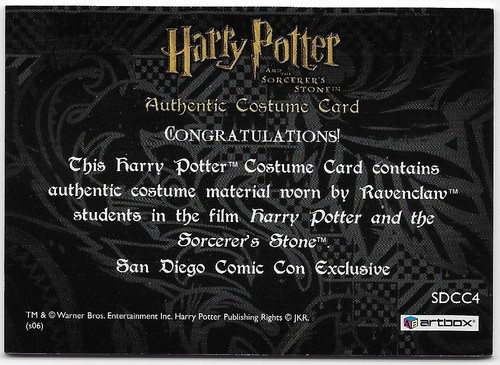 Harry Potter Sorcerer's Stone Costume SDCC1-SDCC4 Hogwarts House Tie Card Set - Picture 14 of 14