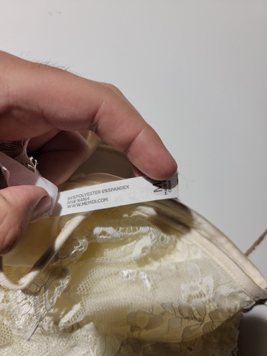 Me Moi Lace Halter Top Women's Medium Ivory Sleeveless Semi-Sheer Blouse - Picture 4 of 7