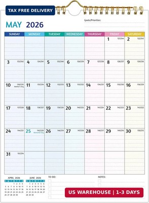Wall Calendar 2026-2027 - May 2026 - Dec 2027, 20 Monthly Calendar 2026-2027 for