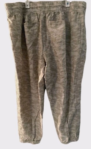 Athleta Linen Pants Women’s Sz 24 Cabo Tide Jogger EUC Camo Athleisure Athletic - Picture 7 of 11