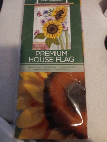 Erin's Garden Premium House Flag Sunflowers 28x40 NIP - 第 1/3 張圖片