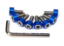 STAINLESS TIMING BELT COVER BOLT KIT FOR TOYOTA SUPRA 2JZ-GTE BLUE CUP WASHERS