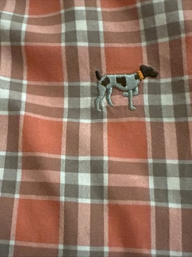 Southern Point Co Shirt Men M Orange Blue Plaid Cotton Dog Logo Long Sleeve - Picture 3 of 15
