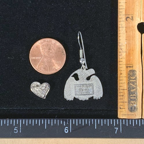 6 orecchini singoli nativi americani sud-ovest semi perline artiglio totem corvo uccellino - Foto 4 di 11
