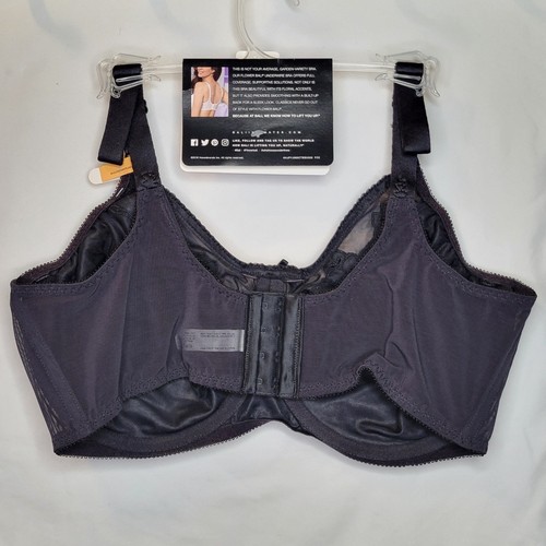Bali Bra 38DD Flower Comfort-U Midnight Black 0180 Underwire New w Tags - Picture 2 of 5