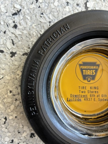 Rare Vintage “PENNSYLVANIA TIRES/ TIRE KING” Ash Tray. Approx. 5-1/2” Diameter. - Picture 4 of 6