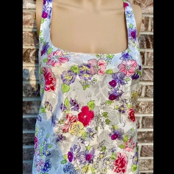 Mujer De Colección Años 90 Blanco Victoria's Secret Etiqueta Dorada Floral Encaje Ribete Sin Mangas Talla M Foto 4 de 4