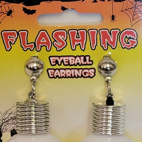Flashing Eyeball Dangle Earrings Halloween Clip On Novelty Costume Jewelry Gift - Picture 3 of 6