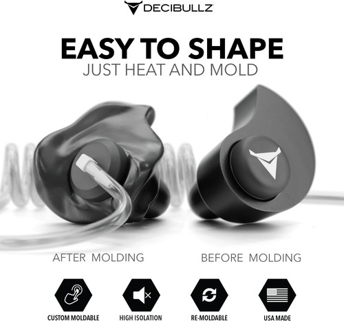Decibullz Custom Molded Security Radio Surveillance Earpiece Set, Black - Picture 2 of 8