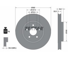 2 St. Bremsscheibe PRO+ TEXTAR 92272205 für Jeep Dodge