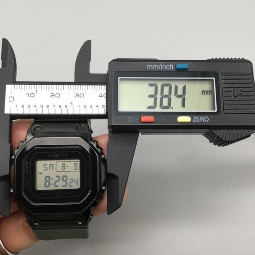 Dakota Digital Watch Mens 38mm Black Green Military Style Backlight New Battery - Picture 12 of 15