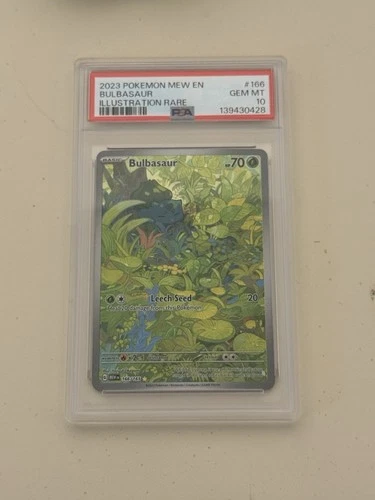2023 POKEMON MEW EN-151 #166 BULBASAUR ILLUSTRATION RARE PSA 10