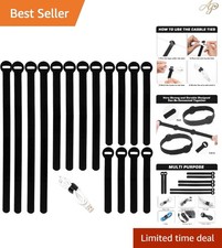 150PCS Reusable Cable Ties - 4 6 8 10inch Multi-Purpose Cable management Hook...
