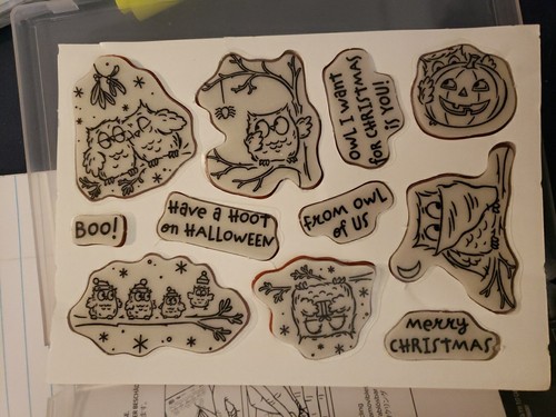 Stampin Up Have A Hoot Eule Stempelset Halloween Weihnachten - Bild 3 von 3