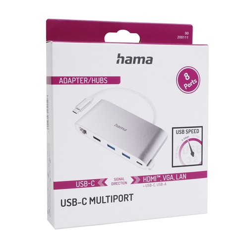 Hama USB-C USB-Hub 3.2 Verteiler USB-Adapter HDMI VGA USB-A für Thunderbolt 3 4 - Bild 5 von 6