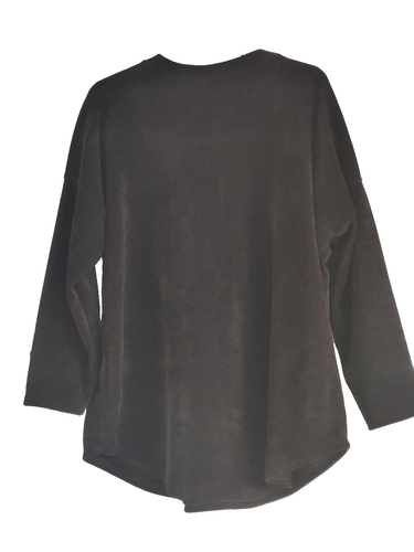 "Made in Italy" Damen schöner schwarzer Velour Pullover Tunika Oberteil - GR. 2XL - Bild 6 von 7