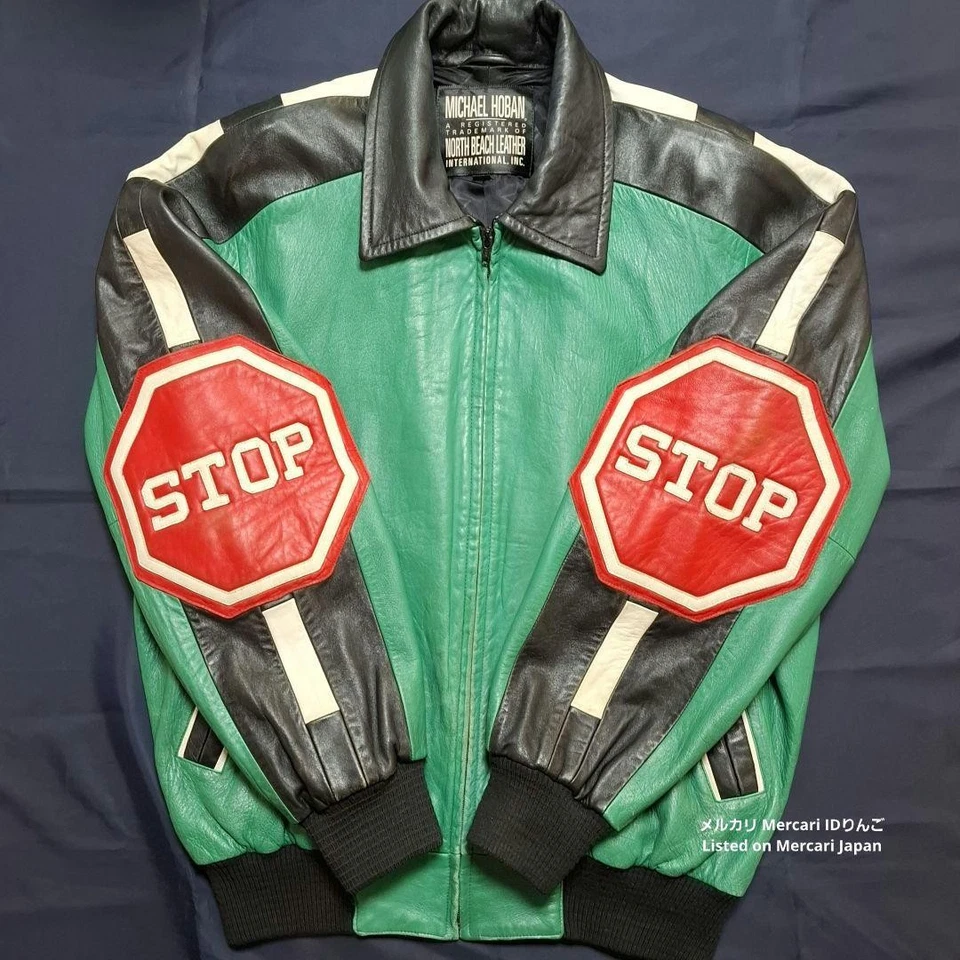 Vintage Michael Hoban Green Leather Jacket M Size 1990s - Image 3 of 4