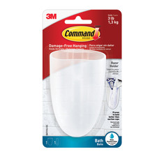 Command Toothbrush & Razor Holder: 2.5 in. x 4 in. x 1.5 in. (Clear Frosted) 2.75 per strip