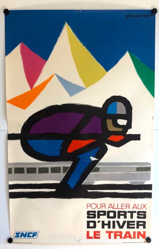 GUY GEORGET – SPORTS D’HIVER - AFFICHE ORIGINALE – TRÈS RARE – 1970
