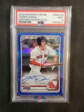 Jarren Duran 1st Bowman Chrome Auto Sapphire Edition Red Sox PSA 9 #BSPAJD