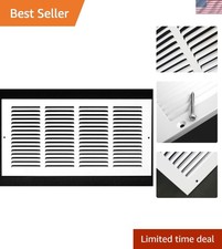 16'' x 8'' [Duct Opening] Flat Stamped Steel Return Air Grille - Sidewall and...