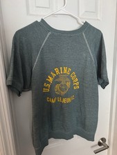 True Vtg 60s-70s United States Marine Corps USMC Short Sleeve Sweatshirt