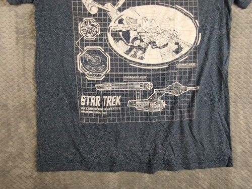 Star Trek USS Enterprise Schematics, Herren T-Shirt XL, grau - Bild 4 von 13
