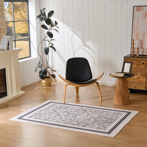 4x6 Area Rug for Living Room and Bedroom - Washable Low Pile Thin Rug with No... - Bild 6 von 7