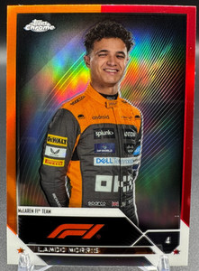 2023 Topps Chrome Formula 1 F1 Orange Red Refractor LANDO NORRIS #25 Portrait
