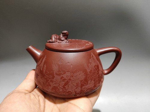Chinese Yixing Purple Clay Teapot Tea Set Cute Fine Claypot Pouring Kwan yin - Picture 2 of 9